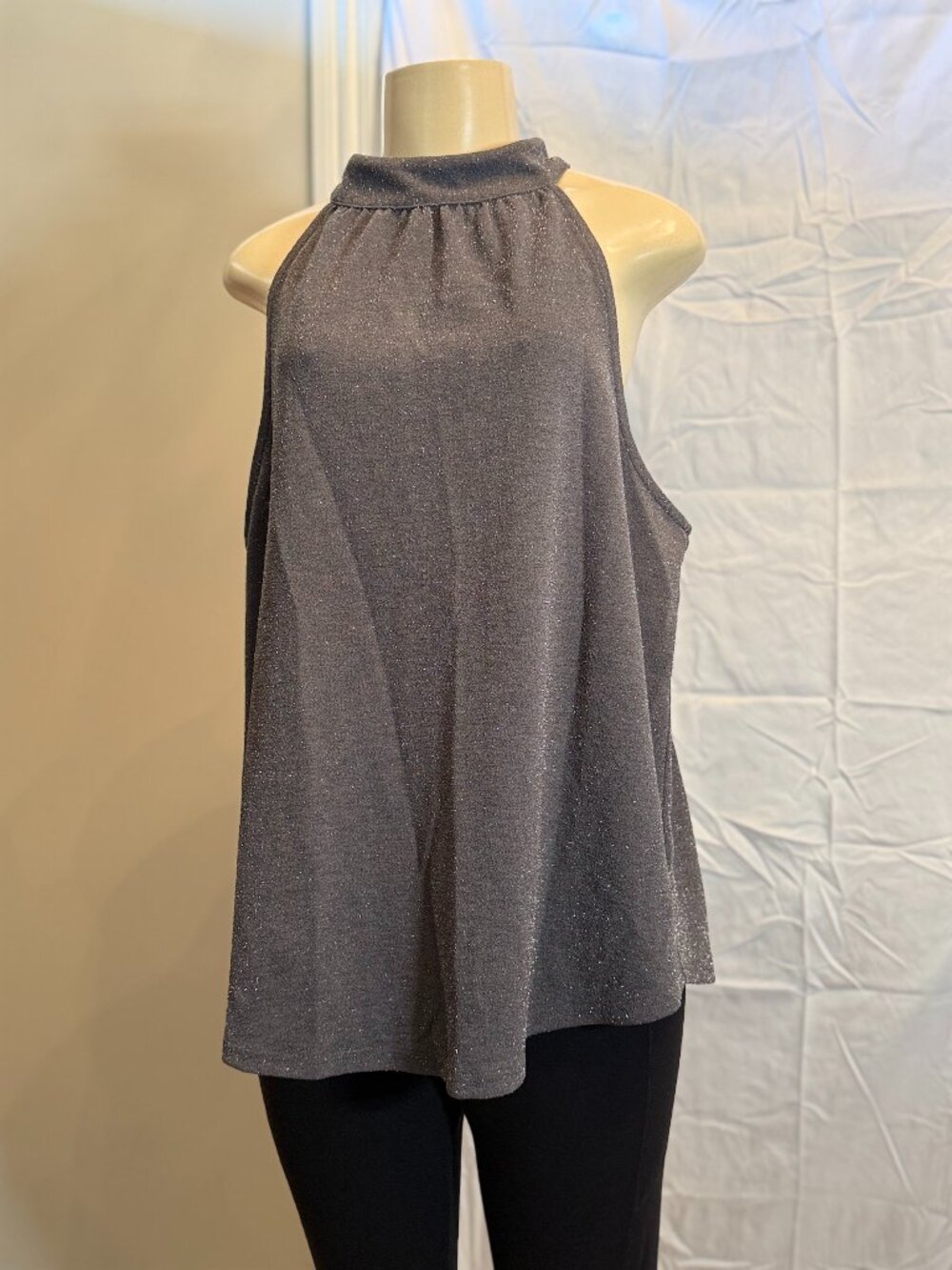 Maurices Sleeveless Silver Shimmering Blouse Women's 0X NWT!
